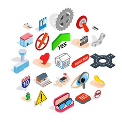 Cross icons set. Isometric set of 25 cross vector icons for web isolated on white background