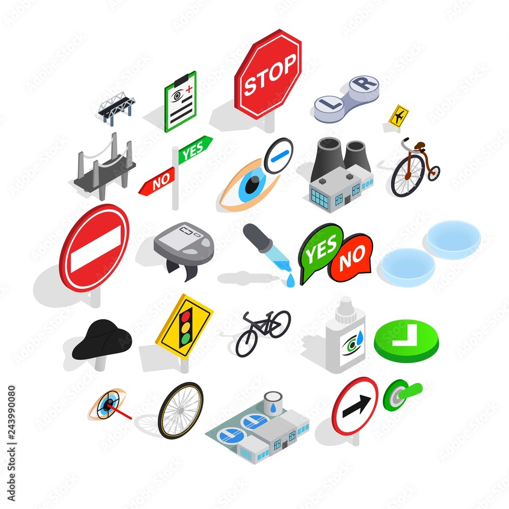 Poster decussation icons set. isometric set of 25 decussation vector icons for web isolated on white backgr