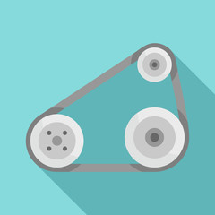 Timing belt icon. Flat illustration of timing belt vector icon for web design