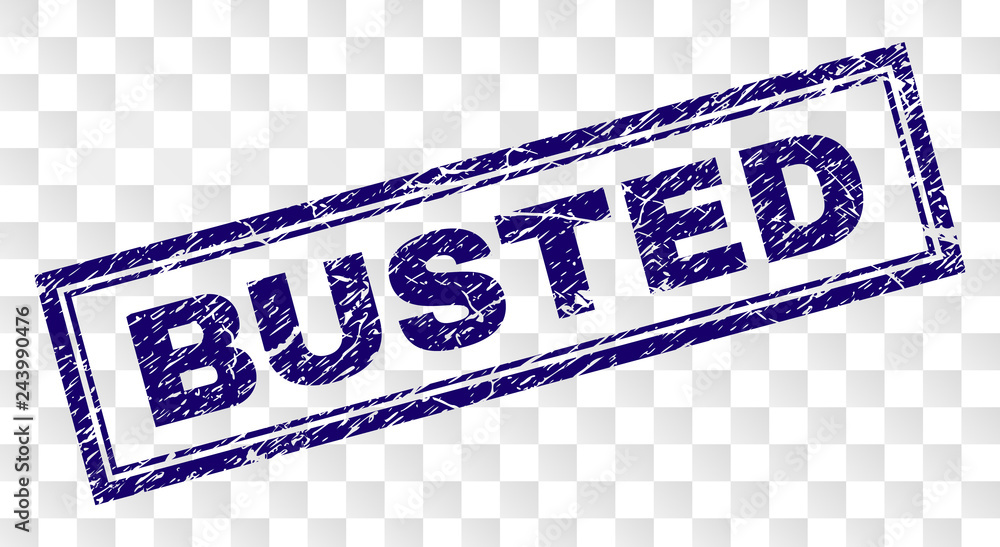 Wall mural busted stamp seal print with rubber print style and double framed rectangle shape. stamp is placed o