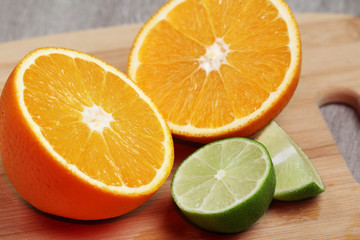 Orange and lime fruits	