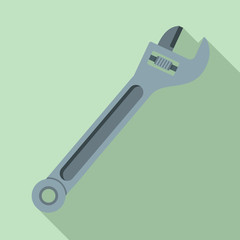 Car adjustable wrench icon. Flat illustration of car adjustable wrench vector icon for web design