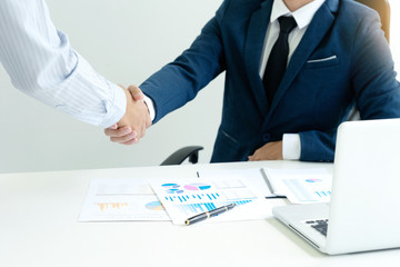 executive businessman hand shake with another business man