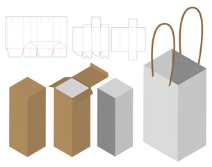 Box packaging die cut template design. 3d mock-up