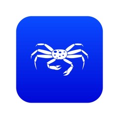 Crab seafood icon digital blue for any design isolated on white vector illustration