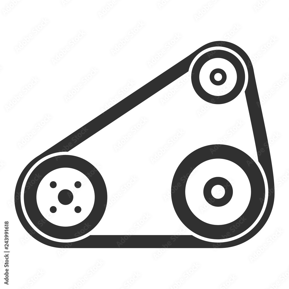 Poster timing belt icon. simple illustration of timing belt vector icon for web design isolated on white ba