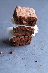 chocolate brownies on plate
