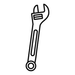 Car adjustable wrench icon. Outline car adjustable wrench vector icon for web design isolated on white background