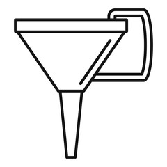 Gasoline funnel icon. Outline gasoline funnel vector icon for web design isolated on white background