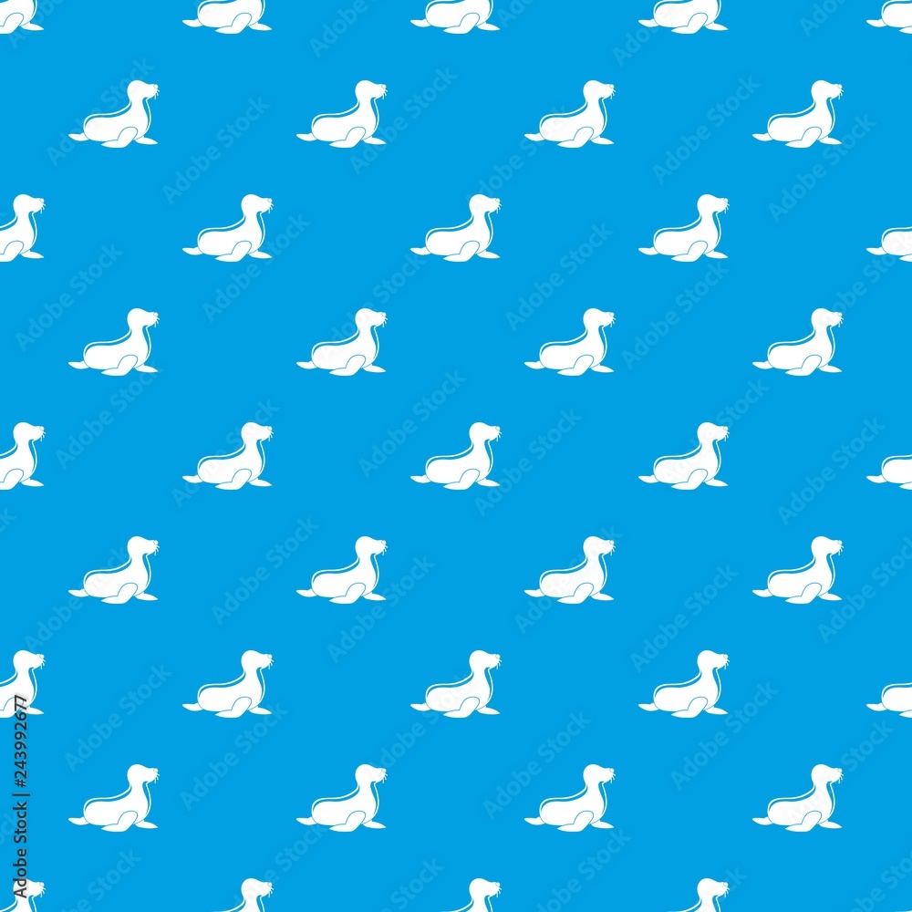 Poster seal pattern vector seamless blue repeat for any use