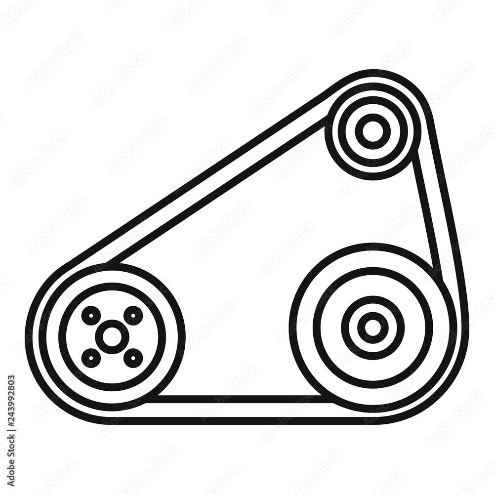 Poster timing belt icon. outline timing belt vector icon for web design isolated on white background