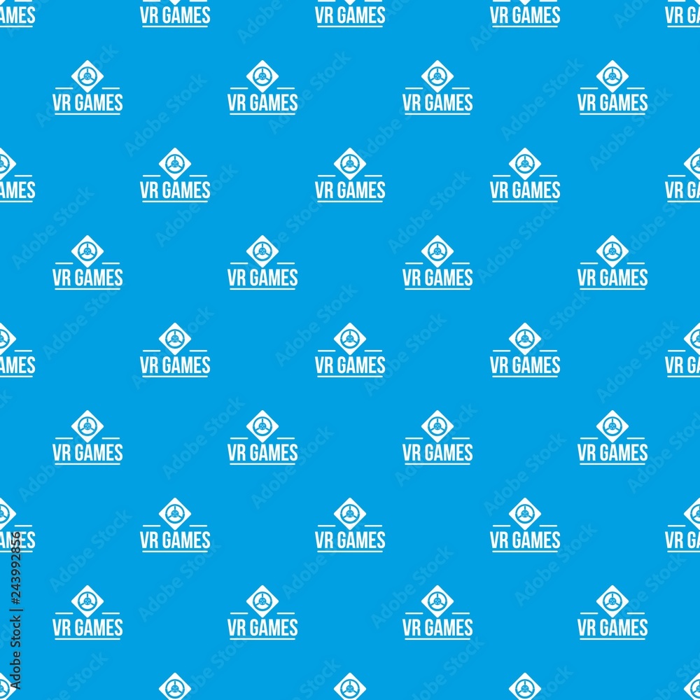 Poster vr game pattern vector seamless blue repeat for any use