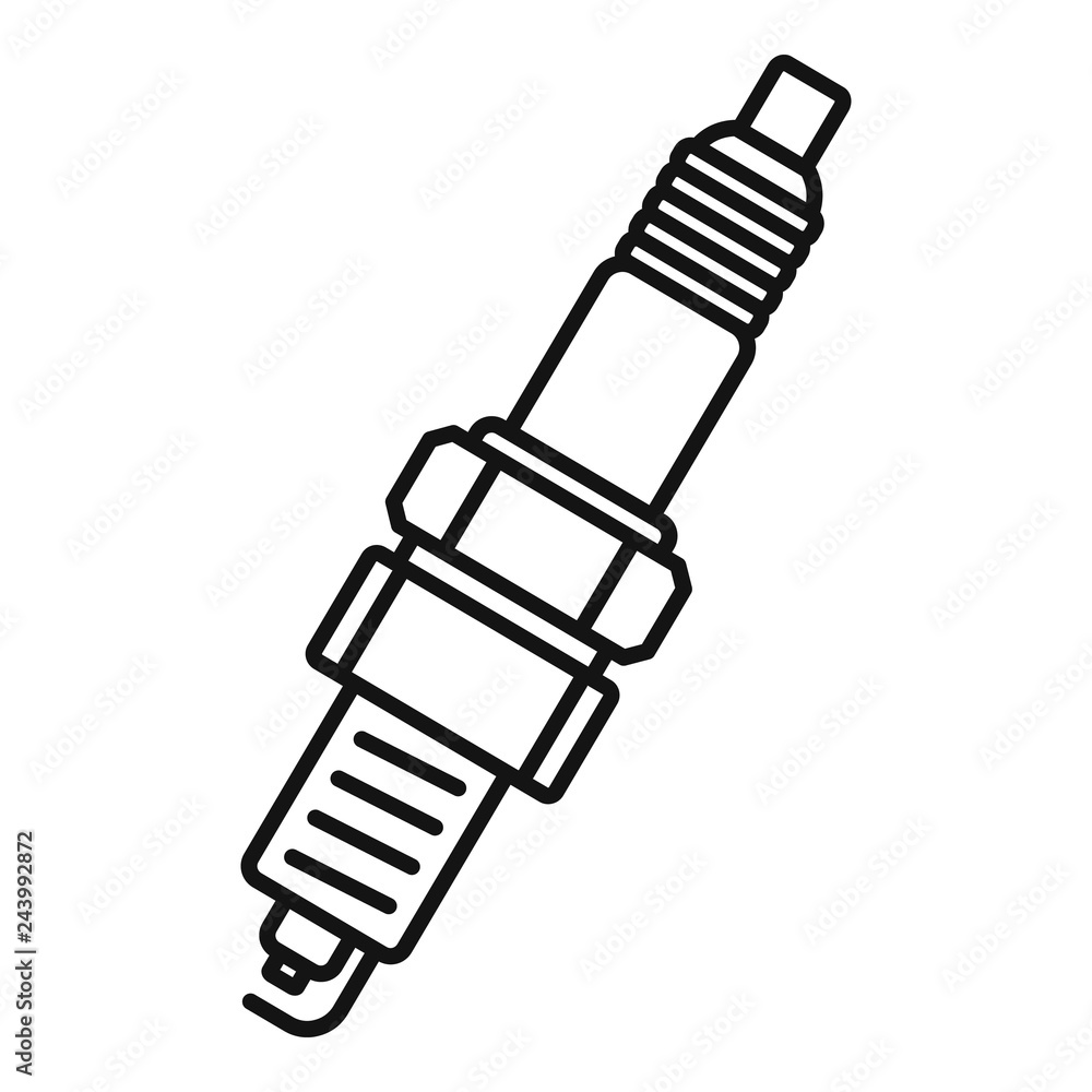 Aufkleber car spark plug icon. outline car spark plug vector icon for web design isolated on white background