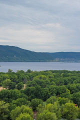 summer landscape, river, forest