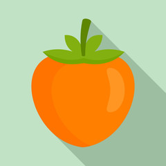 Eco persimmon icon. Flat illustration of eco persimmon vector icon for web design