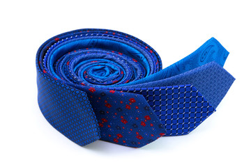 Rolled blue ties