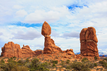 Fototapeta na wymiar Balanced Rock at Arches National Park landscape.