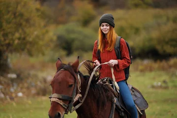 Foto op Canvas woman riding horse © SHOTPRIME STUDIO