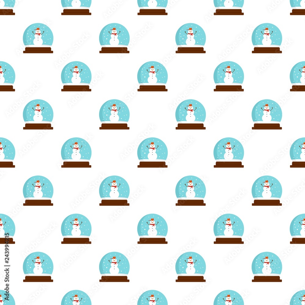 Poster snowman glass ball pattern seamless vector repeat for any web design