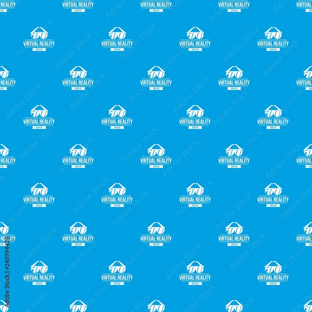 Poster virtual reality pattern vector seamless blue repeat for any use