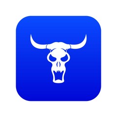 Buffalo skull icon digital blue for any design isolated on white vector illustration