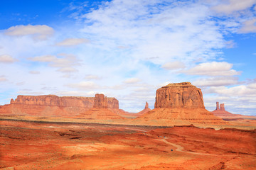 Fototapeta premium Panorama with famous Buttes of Monument Valley from Arizona, USA.