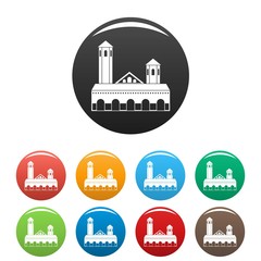 Fototapeta premium Lighthouse icons set 9 color vector isolated on white for any design