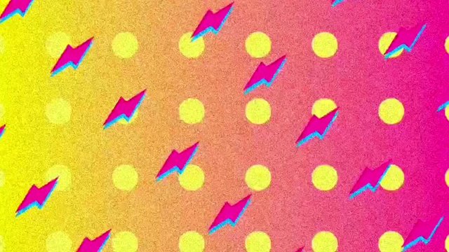 80s aesthetic background with neon colors and motion.