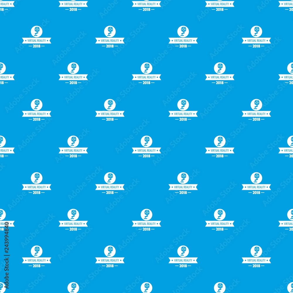 Poster vr reality pattern vector seamless blue repeat for any use