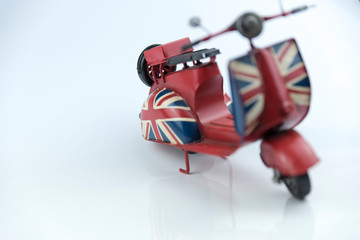 Motorcycle with English flag