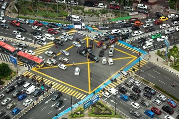Rugzak Aerial view looking down onto very busy intersection with heavy traffic © Steve Lovegrove