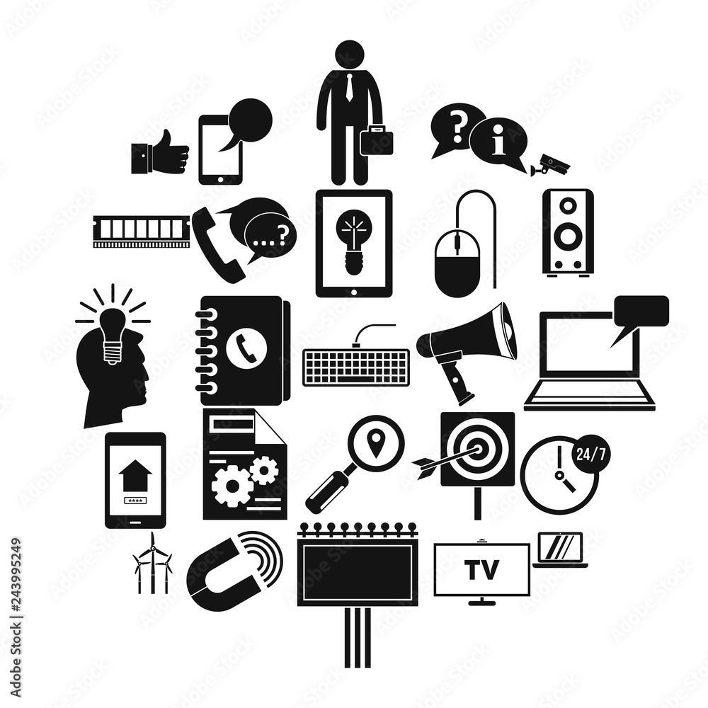 Poster serving the server icons set. simple set of 25 serving the server vector icons for web isolated on w