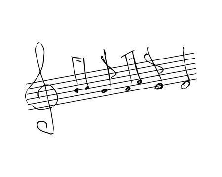 music notes on a white background