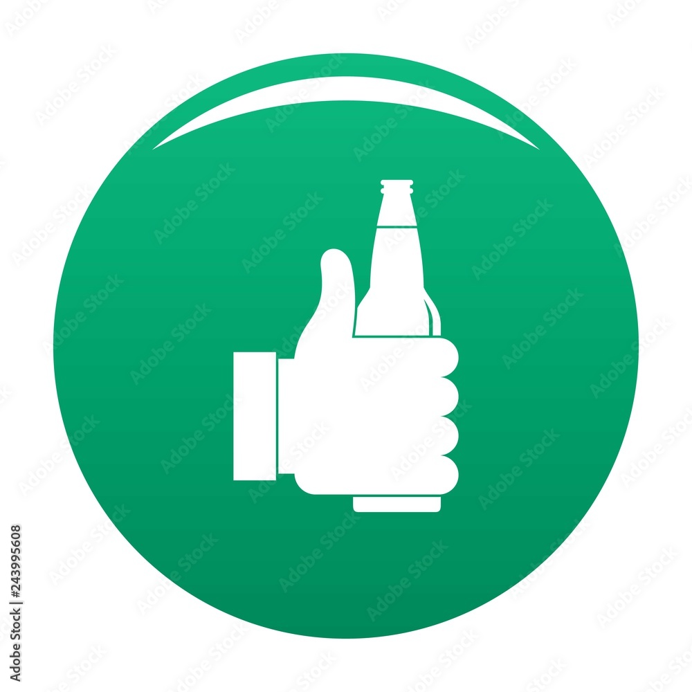 Poster beer icon. simple illustration of beer vector icon for any design green