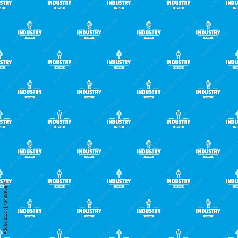 Aufkleber robot metal pattern vector seamless blue repeat for any use