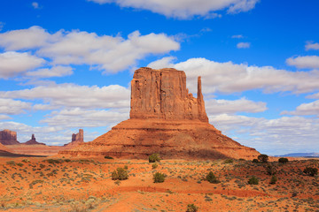 Panorama with famous Buttes of Monument Valley from Arizona, USA.