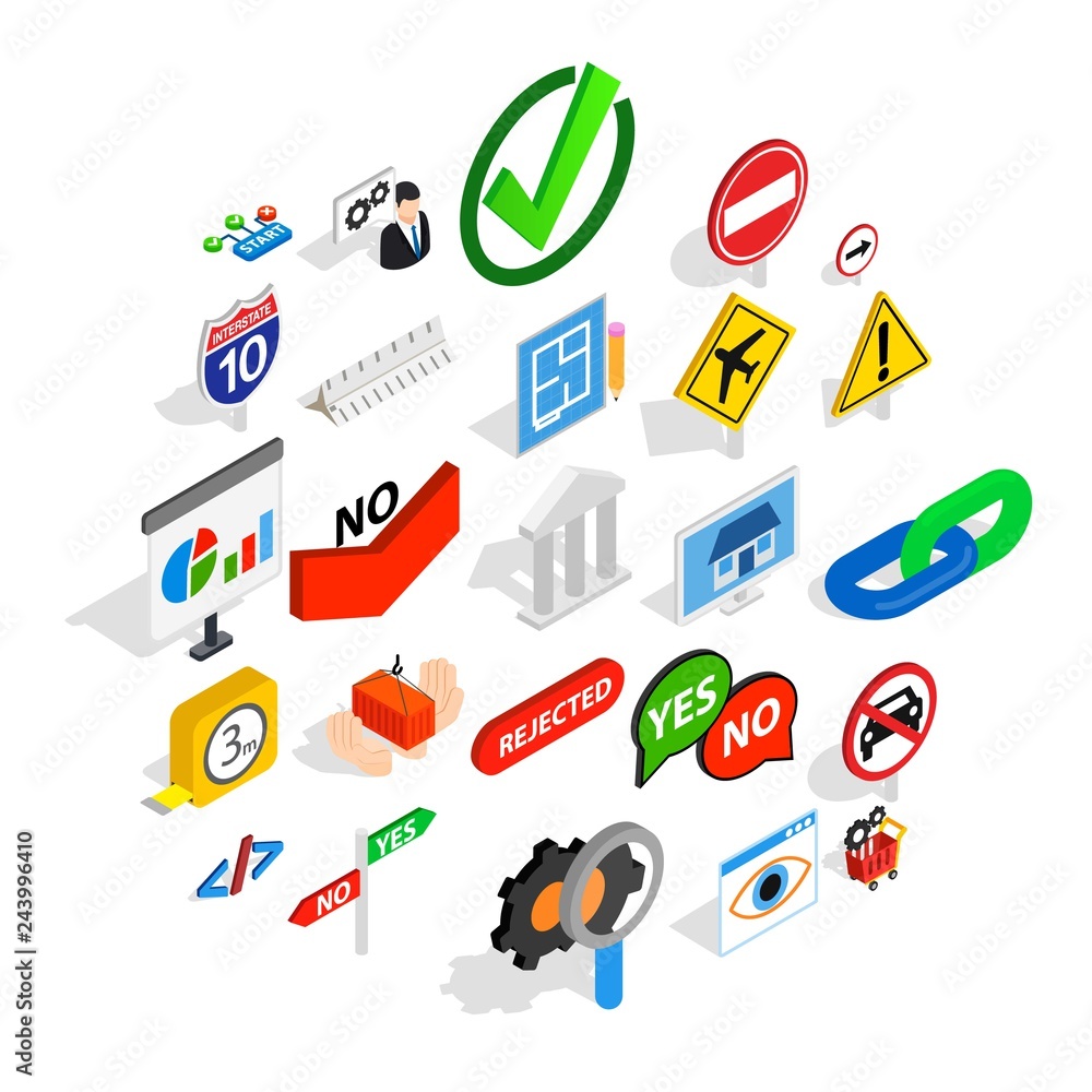 Poster resolution icons set. isometric set of 25 resolution vector icons for web isolated on white backgrou