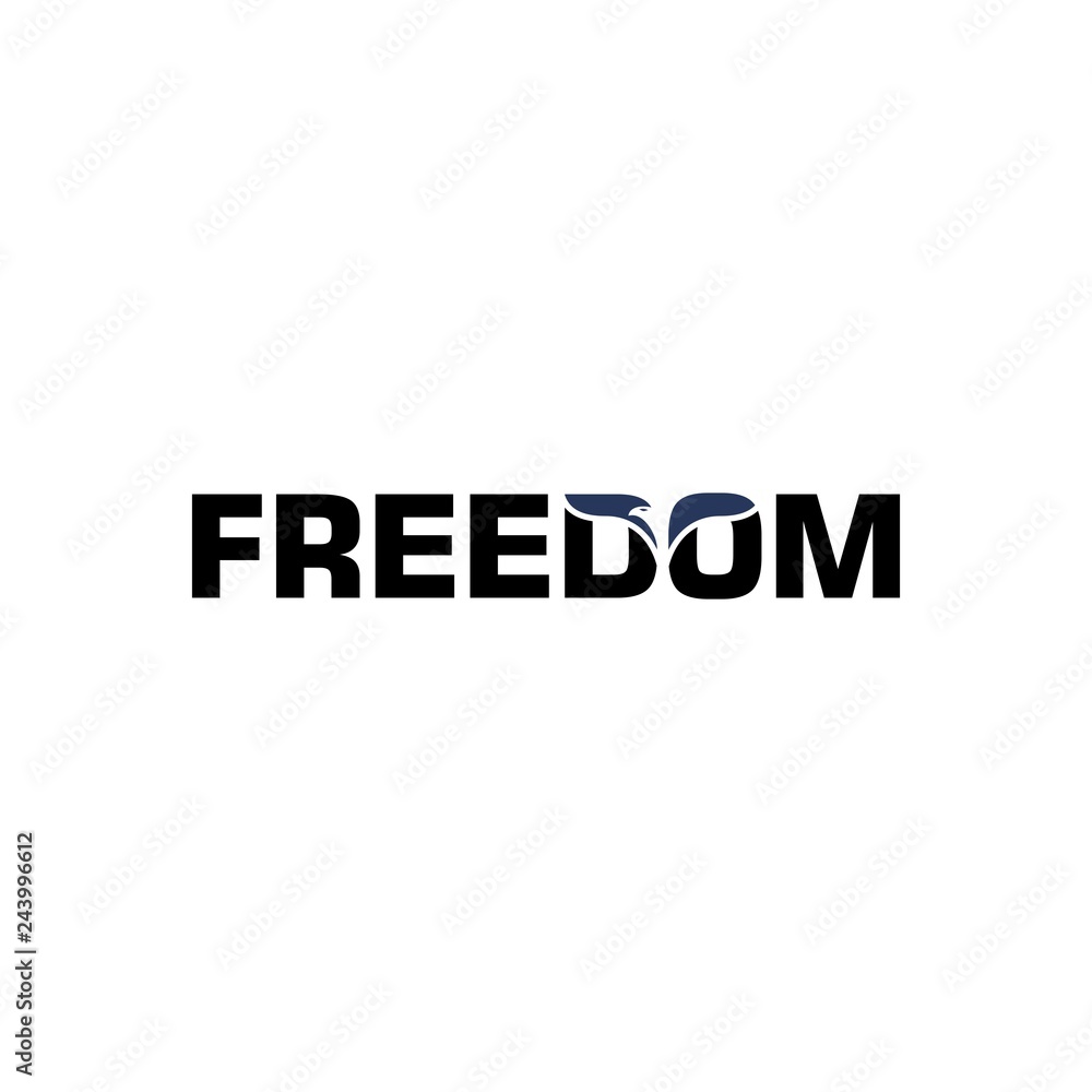 Canvas Prints freedom logotype with bird symbol. vector logo.