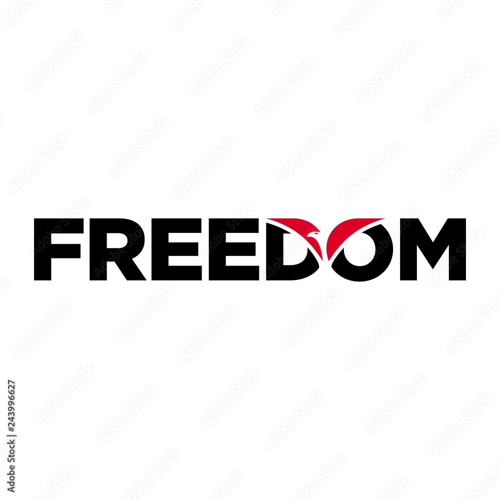 Canvas Prints freedom logotype with bird symbol. vector logo.