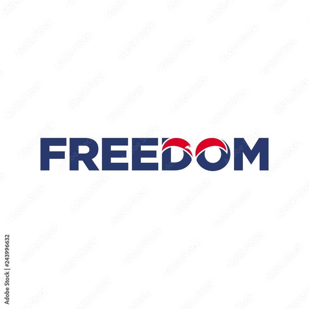 Canvas Prints freedom logotype with bird symbol. vector logo.