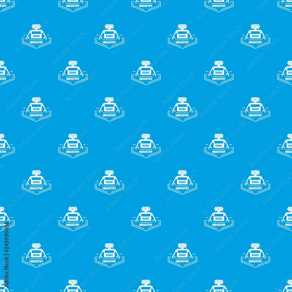 Aufkleber robot industry pattern vector seamless blue repeat for any use