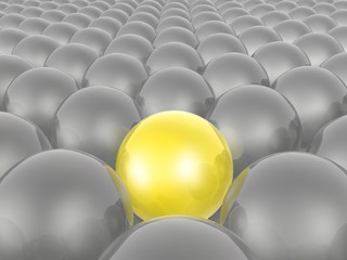Obraz premium Yellow and grey spheres