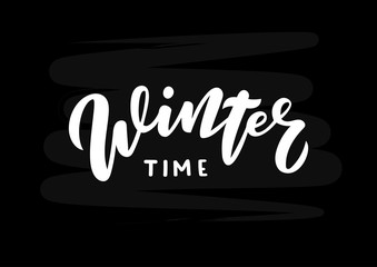 Winter time hand drawn lettering