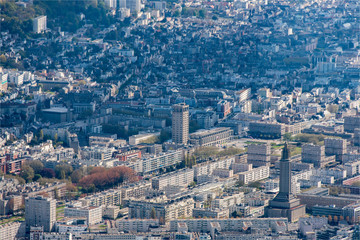 vue aérienne de la ville du Havre en France
