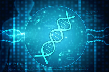 2d render of dna structure, abstract background