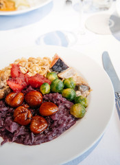Swiss style vegetarian food with Rosti