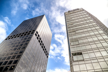 Wellington modern skyline as seen from the street, New Zealand