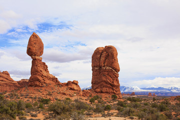 Fototapeta na wymiar Balanced Rock at Arches National Park landscape.