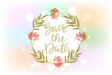 Fototapeta premium Watercolor floral bouquet invitation card