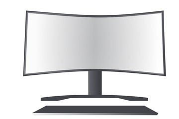Curved screen icon, computer wide monitor, new technology, template, user interface.